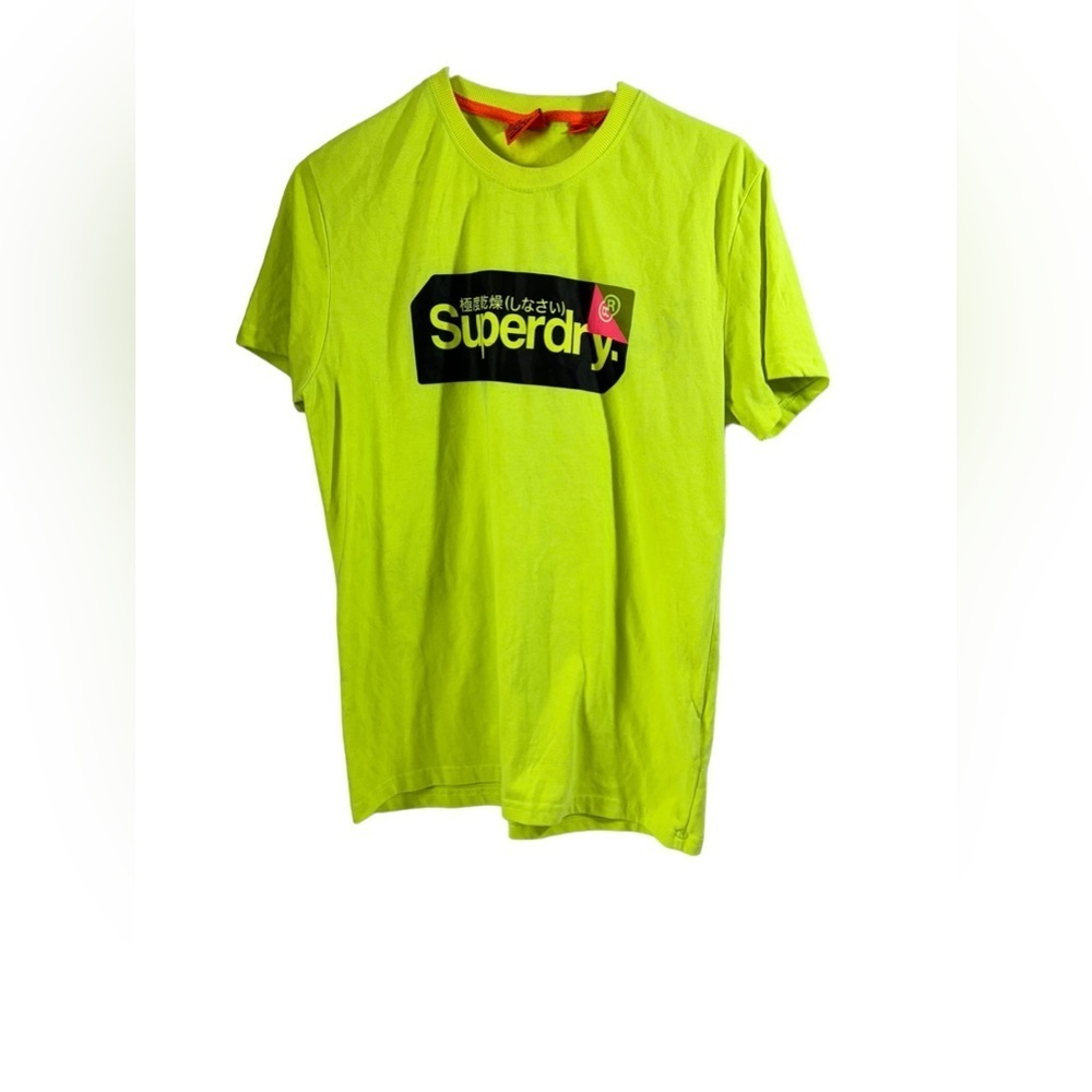 Superdry men's Vintage Logo t-shirt size large neon green